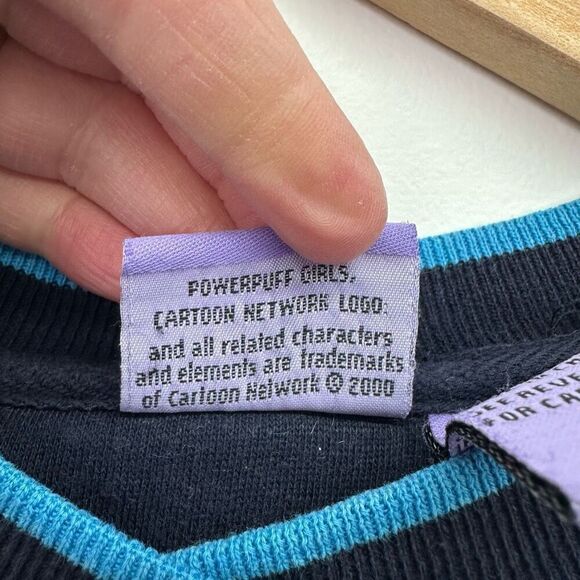 Cartoon Network Powerpuff Girls Vintage 2000 Y2K Navy Embroidered Crewneck Sweat - Picture 6 of 11